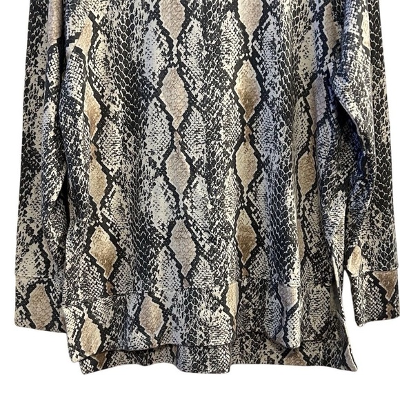 Express Women's Snake Print Long Sleeve Blouse Size S Multicolor - Picture 5 of 8